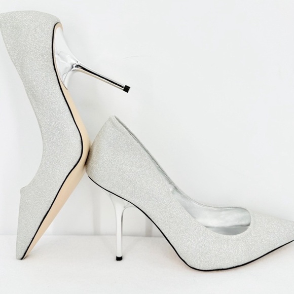 Good American Shimmering Silver Heels - Picture 4 of 10